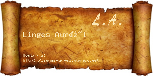 Linges Aurél névjegykártya